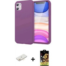 Marsilyan™- iPhone 11 Kılıf Kozmos Yansıma Özel Seri - Siyah Buffer Cam Ekran Koruyucu + Renkli Kamera Lens Koruma Cam - Sı