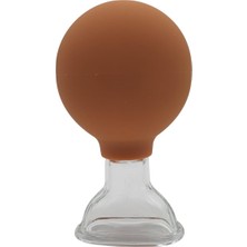 Naturachi Silikon Vakumlu Yüz ve Gülümseme Çizgisi Için Cam Masaj Kupası Turuncu Renk