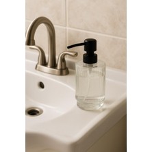 Bezos Cam Şeffaf Sıvı Sabunluk 200 ml Banyo Lavabo