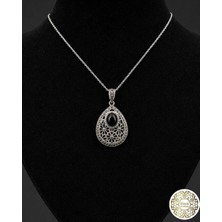 925 Ayar Kadın Oltu Taşı Kadın Kolye SK00086
