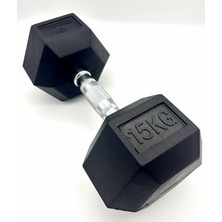 Alin Sport 15 kg Kauçuk Profesyonel Olimpik Hex Dumbbell ( Hex Dambıl - Altıgen Dambıl )