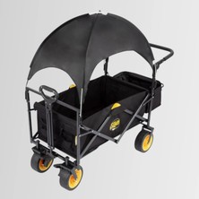 Funky Chairs Funky Chaırs Gölgelikli 110 Litre Fren Sistemli, Rulmanlı, Kalın Teker, Xl Boy Katlanır Vagon Plaj Taşıma ve Kamp Arabası - Siyah