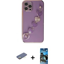 Marsilyan™- iPhone 12 Pro Max Kılıf Nova Işık Prime - Siyah 34D Izgaralı Cam + Renkli Kamera Lens Koruma Cam - Yl