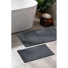 Aryıldız Home Aryıldızhome Banyo Halısı 2 Li Set Marlon Koyu Gri