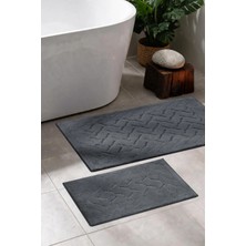 Aryıldız Home Aryıldızhome Banyo Halısı 2 Li Set Agata Koyu Gri