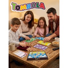 Farbu Oyuncak Eğlenceli Tombala 2-12 Kişilik 90 Adet Taşlı Tombala Eşleştirme Aile Kutu Oyunu Seti