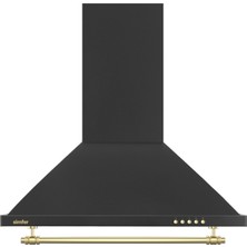 Simfer 8710 60 cm Push Button Siyah Retro Piramit Davlumbaz