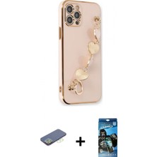 Marsilyan™- iPhone 12 Pro Max Kılıf Nova Işık Prime - Siyah 34D Izgaralı Cam + Renkli Kamera Lens Koruma Cam - Yl