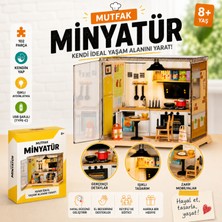 Oyuncak Fabrikası LED Işıklı Minyatür Mutfak Maketi 102 Parça Kendin Yap Dıy Mini Ev Modeli Hobi ve Dekor Seti