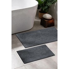 Aryıldız Home Aryıldızhome Banyo Halısı 2 Li Set Frelna Koyu Gri