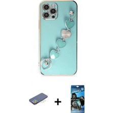 Marsilyan™- iPhone 12 Pro Max Kılıf Nova Işık Prime - Siyah 34D Izgaralı Cam + Renkli Kamera Lens Koruma Cam - Yl
