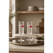 Kitchen Life 2'li Ayaklı Flüt Cam Kahve Yanı Bardağı Sunum Ikram Meşrubat Bardağı 150 ml