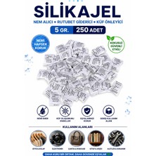 Hobialem 250 Adet 5 gr Silikajel Nem Alıcı Rutubet Giderici Küf Önleyici Silika Jel Paket