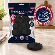 Sarkap Hijyenik Paketli 8'li 82 mm Klik Kavanoz Kapak - Siyah
