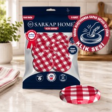 Sarkap Hijyenik Paketli 8'li 82 mm Klik Kavanoz Kapak - Kırmızı Ekose