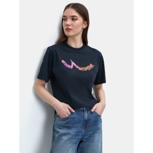 Ltb GONOLA Renkli Logo Baskılı Relaxed Kadın T-shırt
