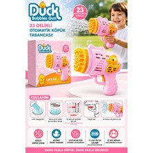 Pilli Baloncuk Köpük Tabancası Pembe Duck 500ML Solisyon Ile Birlikte