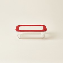 Evidea Kitchen Borosilikat Cam Kilitli Kapak Saklama Kabı - Şeffaf / Kırmızı - 1040 ml