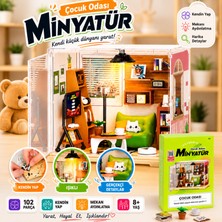 Oyuncak Fabrikası Işıklı Minyatür Çocuk Odası Maketi 102 Parça Kendin Yap Dıy Hobi ve Dekorasyon Seti