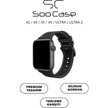 SC Soo Case Apple Watch Uyumlu 1/2/3/4/5/6/se/7/8/9seri 42/44/45/49MM Kordon Kayış Silikon MT78