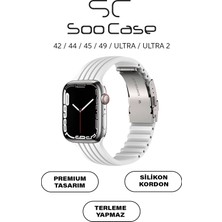 SC Soo Case Apple Watch Uyumlu Watch 3 4 5 6 7 8 9 Seseri 38 40 41 mm Klipsli Kordon Kayış Silikon MT36