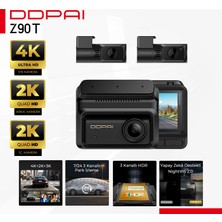 Ddpai Z90T 4k+2k Araç Içi Kamera 4g Destekli Wifi 6 Gps Adas 2.0 Gece Görüşü 7/24 Park Modu