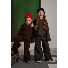Fahhar Kids Basic Triko Takım Acı Kahve