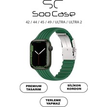 SC Soo Case Apple Watch Uyumlu Watch 3 4 5 6 7 8 9 Seseri 38 40 41 mm Klipsli Kordon Kayış Silikon MT36