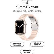 SC Soo Case Apple Watch Uyumlu Watch 3 4 5 6 7 8 9 Seseri 38 40 41 mm Klipsli Kordon Kayış Silikon MT36