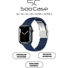 SC Soo Case Apple Watch Uyumlu Watch 3 4 5 6 7 8 9 Seseri 38 40 41 mm Klipsli Kordon Kayış Silikon MT36