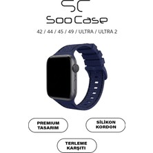 SC Soo Case Apple Watch Uyumlu 1/2/3/4/5/6/se/7/8/9seri 42/44/45/49MM Kordon Kayış Silikon MT78