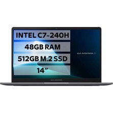 Asus Expertbook P1403CVA-C716512G0D C7-240H - 48GB Ram - 512GB M.2 SSD - W11P - 14" Taşınabilir Bilgisayar