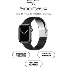 SC Soo Case Apple Watch Uyumlu Watch 3 4 5 6 7 8 9 Seseri 38 40 41 mm Klipsli Kordon Kayış Silikon MT36