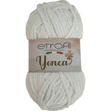 Etrofil Yonca Kadife Örgü İpi Beyaz %100 Polyester 100g 120m (70136)