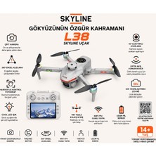 Atlt Atlantis L38 Skylıne Drone Uçak Dron 2.4ghz 3 Lens 360 Dere Engel Algılama Tek Tuş Iniş Kalkış 50X Zoom Optik Akış Konum Hover Elektrikli Kamera Beni Takip Et Modu Wıfı Fpv Canlı Yayın Fırçasız Motor