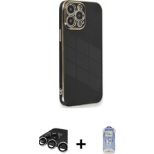 Marsilyan™- iPhone 15 Pro Kılıf Yankı Serisi - Siyah Joko Magic 5d Cam + Raze Metal Kamera Lens - Gs