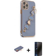 Marsilyan™- iPhone 12 Pro Max Kılıf Nova Işık Prime - Siyah 3D Antistatik Hayalet Cam Ekran Koruyucu + Renkli Kamera Lens Koruma Cam - Tu