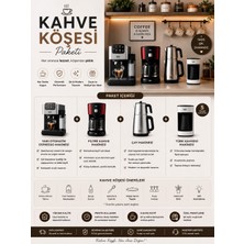 Beko 4’ü 1 Arada Kahve Köşesi Paketi | Yarı Otomatik Espresso Makinesi + Filtre Kahve Makinesi + Çay Makinesi + 5 Fincan Türk Kahvesi Makinesi