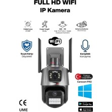 Ttt 3 MP + 3 MP Çift Lens Wi-Fi TF Kart Girişli Güvenlik Kamerası