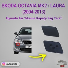 AutoPit 3D Skoda Octavia Mk2 / Laura (2004-2013) Uyumlu Far Yıkama Kapağı Sağ Taraf