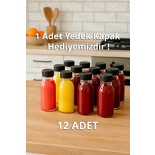 Empressco 12'li 100ML Siyah Kapaklı Cam Shot Şişesi, Güçlü Detox Için Mükemmel Seçim