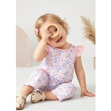 OZMOZ Fırfırlı Pembe Çiçekli Kolsuz Yazlık Kız Bebek Bluz