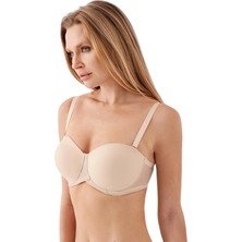 Newbra Lingerie 347057 Kadın Dolgusuz Straplez Basic Desteksiz C Cup Sutyen