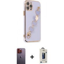 Marsilyan™- iPhone 12 Pro Max Kılıf Nova Işık Prime - Siyah Bilvis Hayalet Cam Ekran Koruyucu + Neon Fosforlu Kamera Lens - Tu