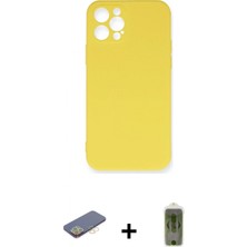 Marsilyan™- iPhone 12 Pro Max Kılıf Ahenk Serisi - Siyah Joko Magic 5d Hayalet Cam + Renkli Kamera Lens Koruma Cam - Sı