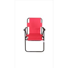 Woodensa Plastik Kollu Katlanir Piknik ve Kamp Sandalyesi Kirmizi 46,5X40,5X41 cm Sirt 57X55X81 cm