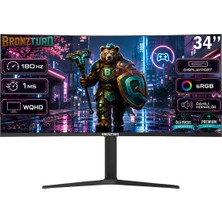 Bronzturq  34" 180Hz 1 Ms (Dp + Hdmı) Wqhd 3440X1440 Kavisli Monitör BTQ340WQHD-A