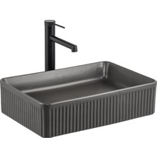 Lena E-W1004MF Tezgah Üstü Lavabo Mat Füme
