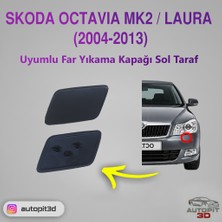 AutoPit 3D Skoda Octavia Mk2 / Laura (2004-2013) Uyumlu Far Yıkama Kapağı Sol Taraf