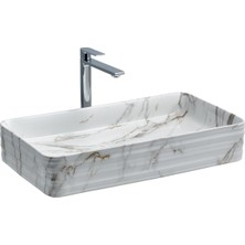 Lena E-2106M1 Tezgah Üstü Porselen Lavabo